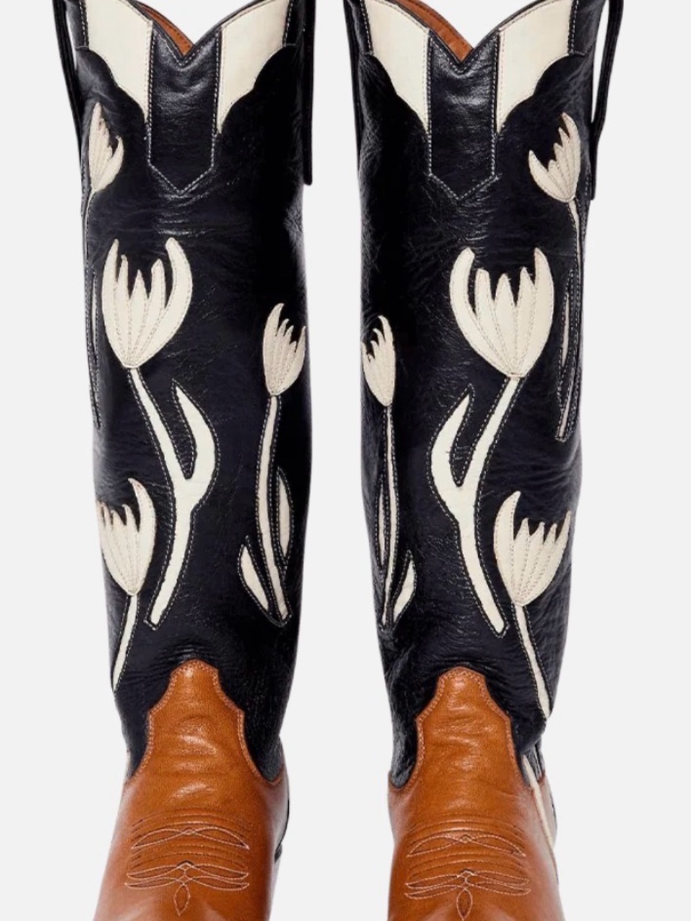 Women's Navy and Crème Tulip Western Cowboy Boots - Miron Crosby  Dolly